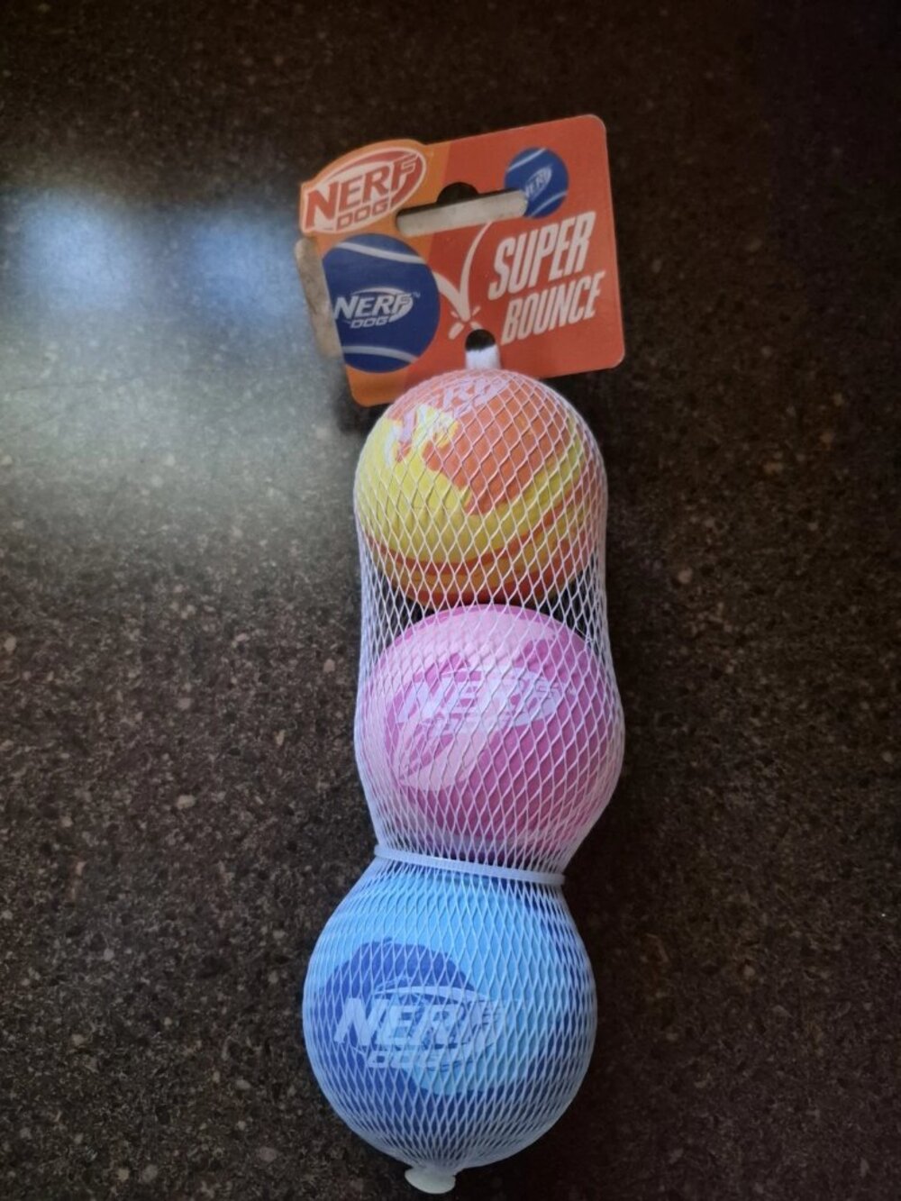 Nerf Dog 2.4in Super Bounce Rubber Dog Balls, Multi Pack of 3